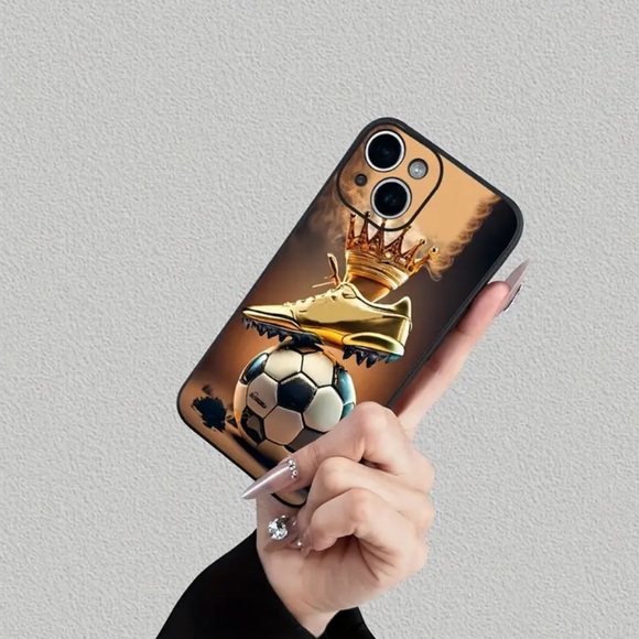 Apple iPhone Phone Case Soccer Ball Gold Cleat Shockproof Case Unisex - Picture 4 of 7